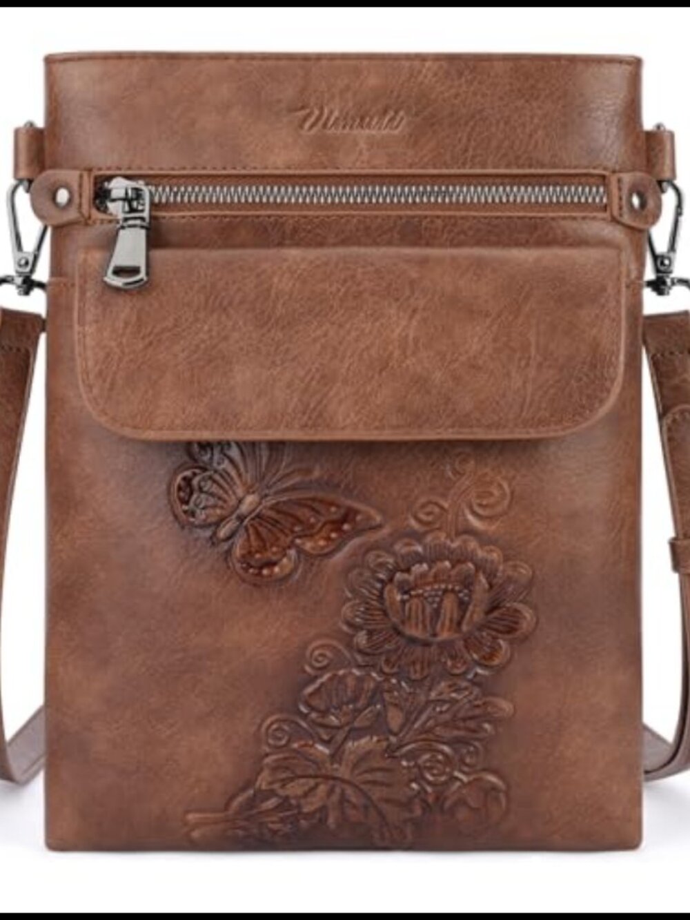 Small Crossbody Purse Vegan Leather Multi Pocket Shoulder Bag Women Travel